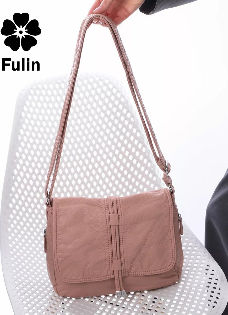 Мини-сумка FULIN экокожа розовый