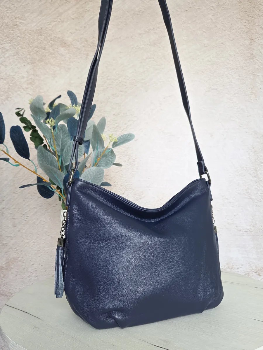 Сумка кросс-боди FEELBAGS натуральная кожа синий