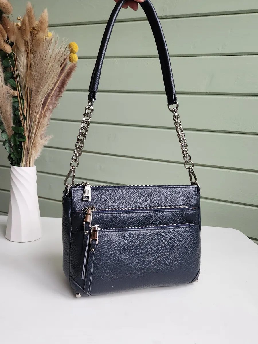 Сумка кросс-боди FEELBAGS натуральная кожа голубой