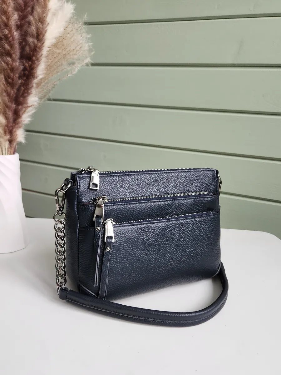 Сумка кросс-боди FEELBAGS натуральная кожа голубой