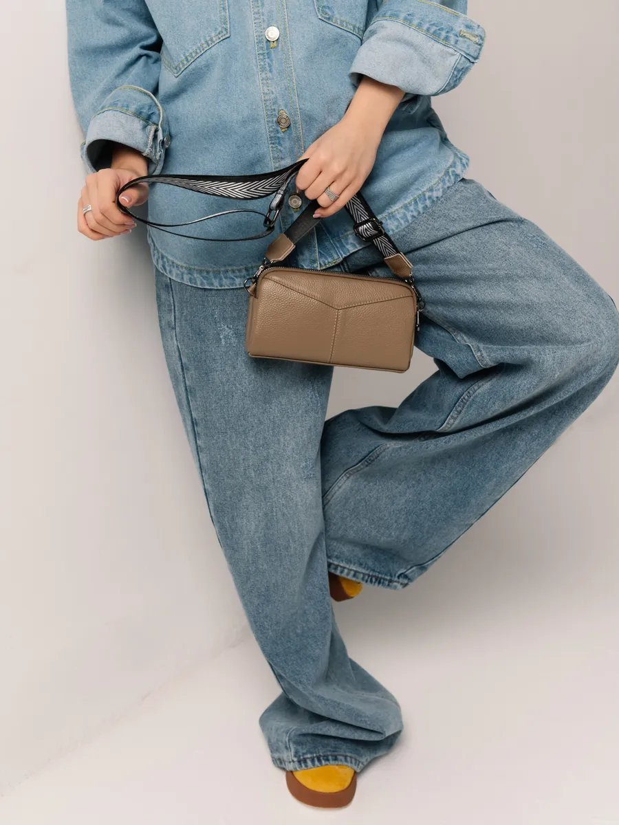 Сумка кросс-боди TUA accessories натуральная кожа коричневый