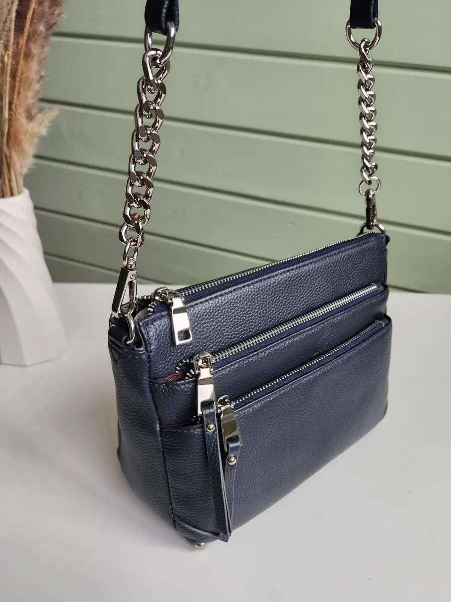Сумка кросс-боди FEELBAGS натуральная кожа голубой