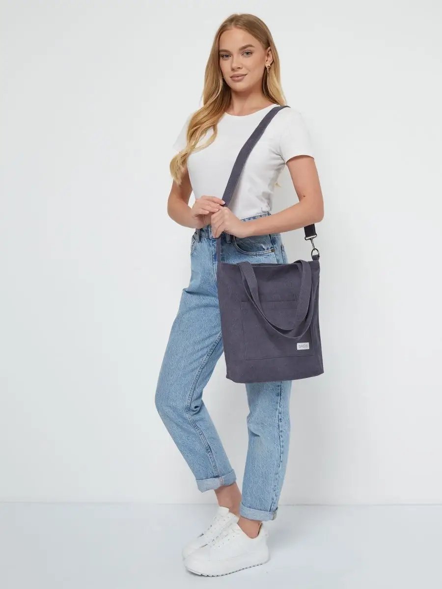 Сумка шоппер BAG13 текстиль синий