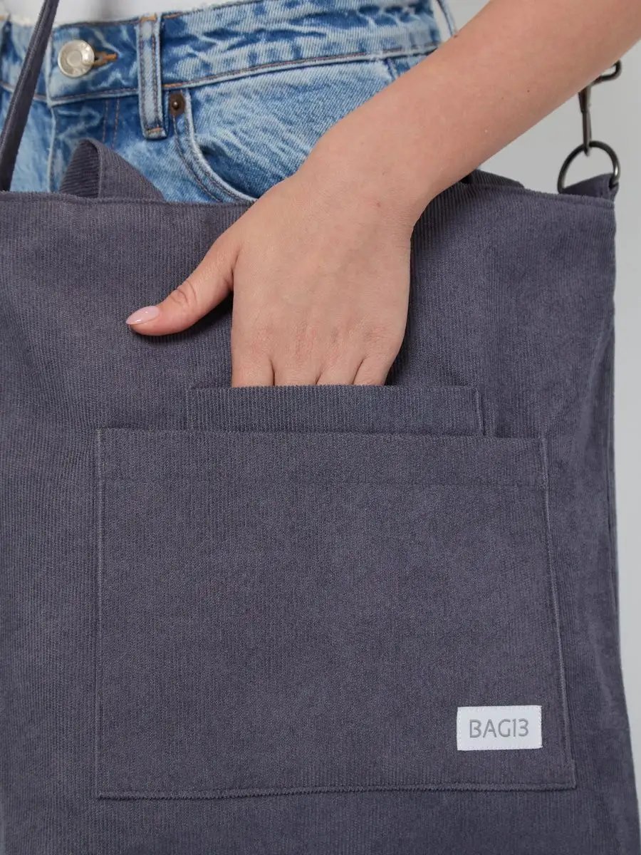 Сумка шоппер BAG13 текстиль синий