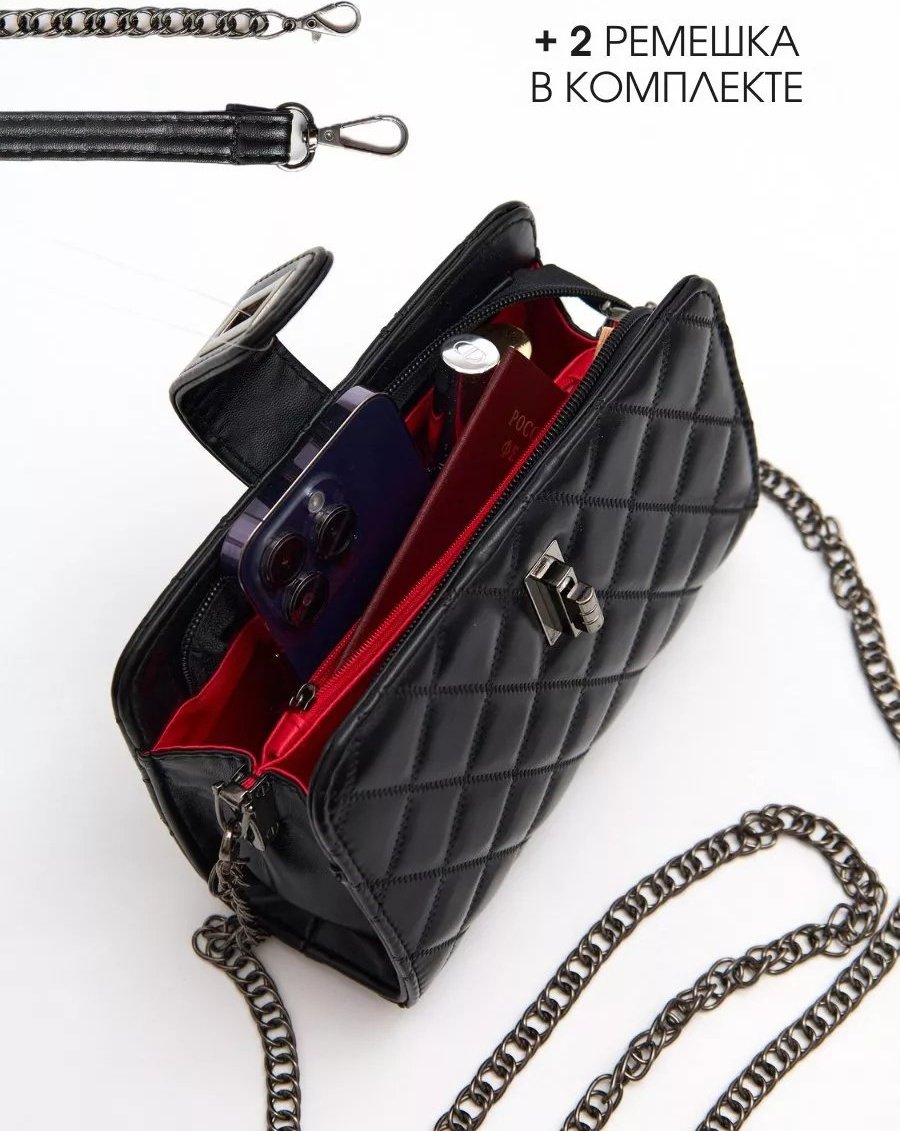 Сумка багет millionbags экокожа черный