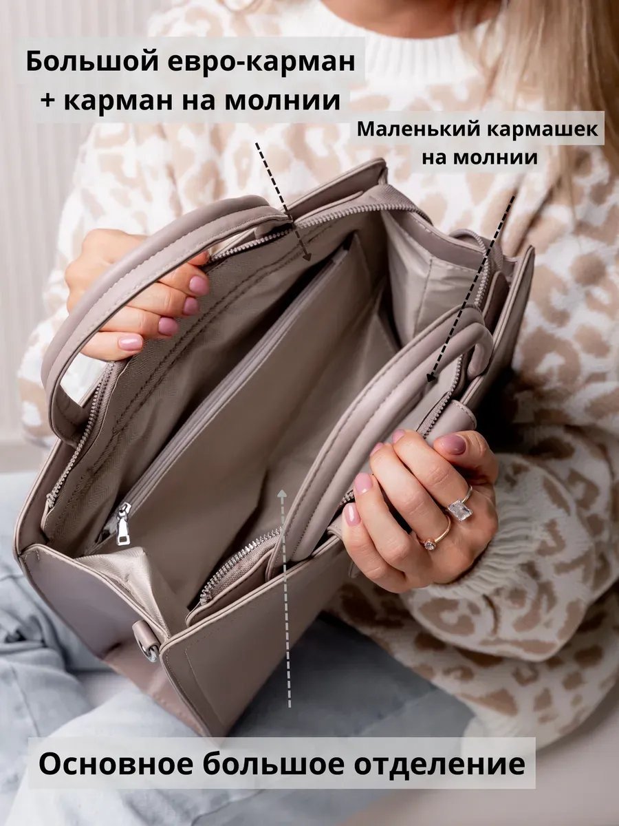 Сумка тоут KENDY экокожа бежевый