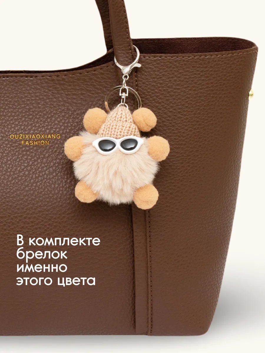 Сумка шоппер экокожа коричневый