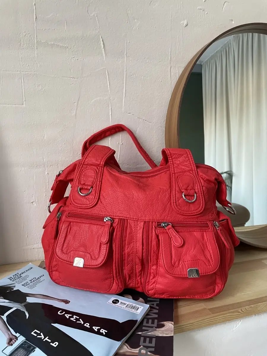 Сумка тоут MONBAG экокожа красный купить,NaN
