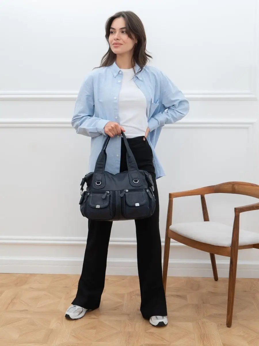 Сумка тоут MONBAG экокожа синий купить,NaN