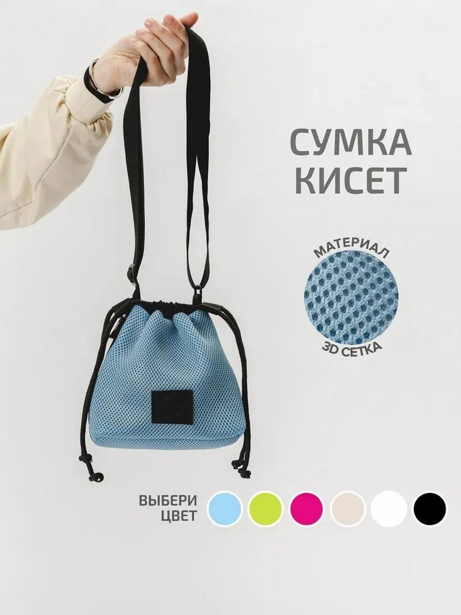 Сумка кросс-боди NAVIBE полиэстер голубой купить,NaN
