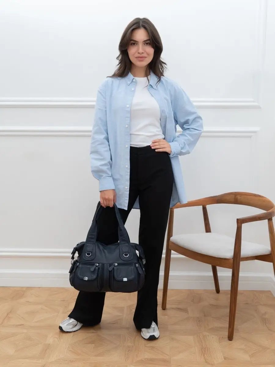 Сумка тоут MONBAG экокожа синий купить,NaN