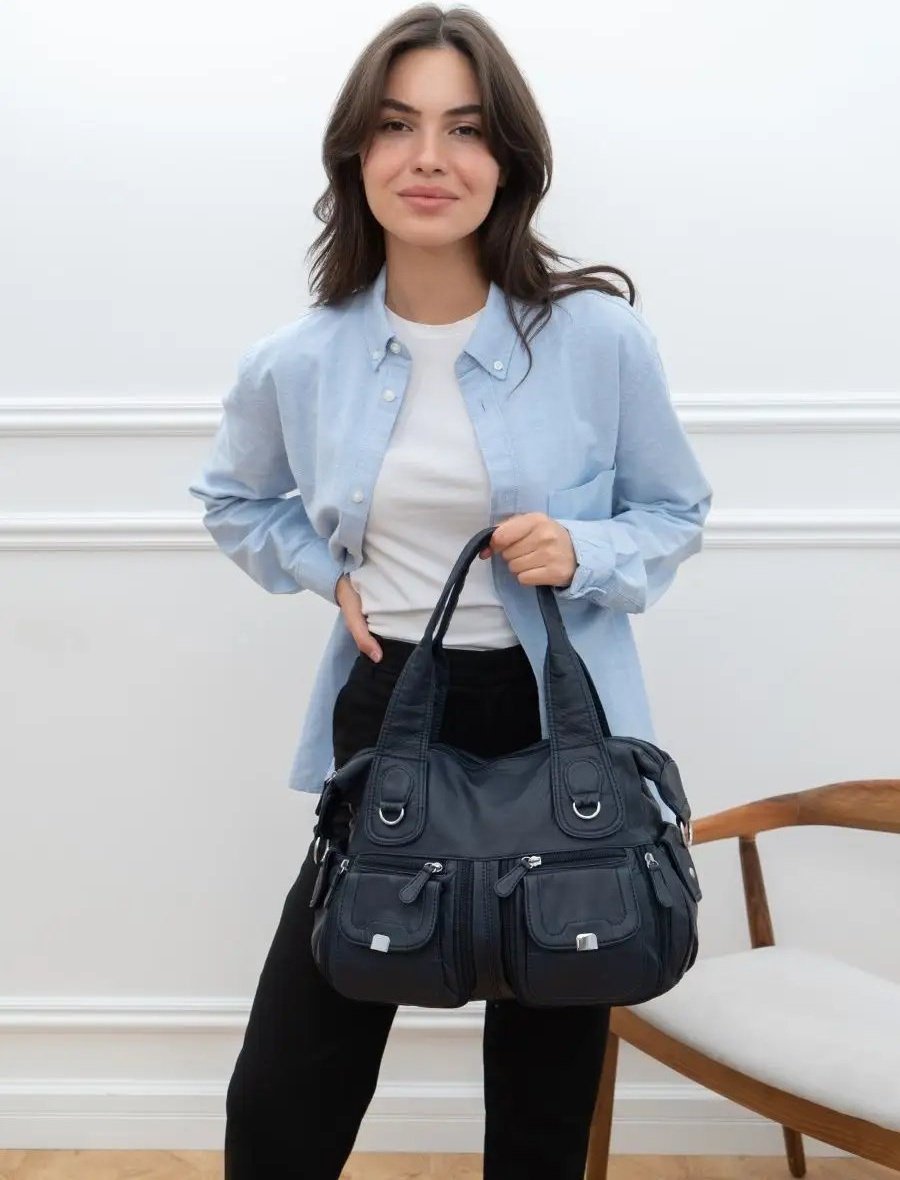 Сумка тоут MONBAG экокожа синий купить,NaN
