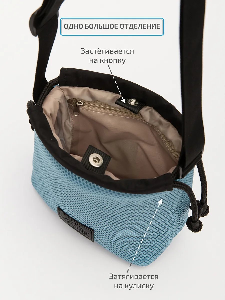 Сумка кросс-боди NAVIBE полиэстер голубой купить,NaN