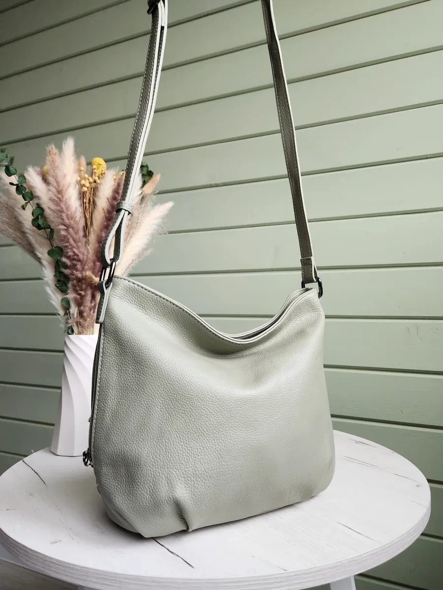 Сумка кросс-боди FEELBAGS натуральная кожа зеленый купить,NaN
