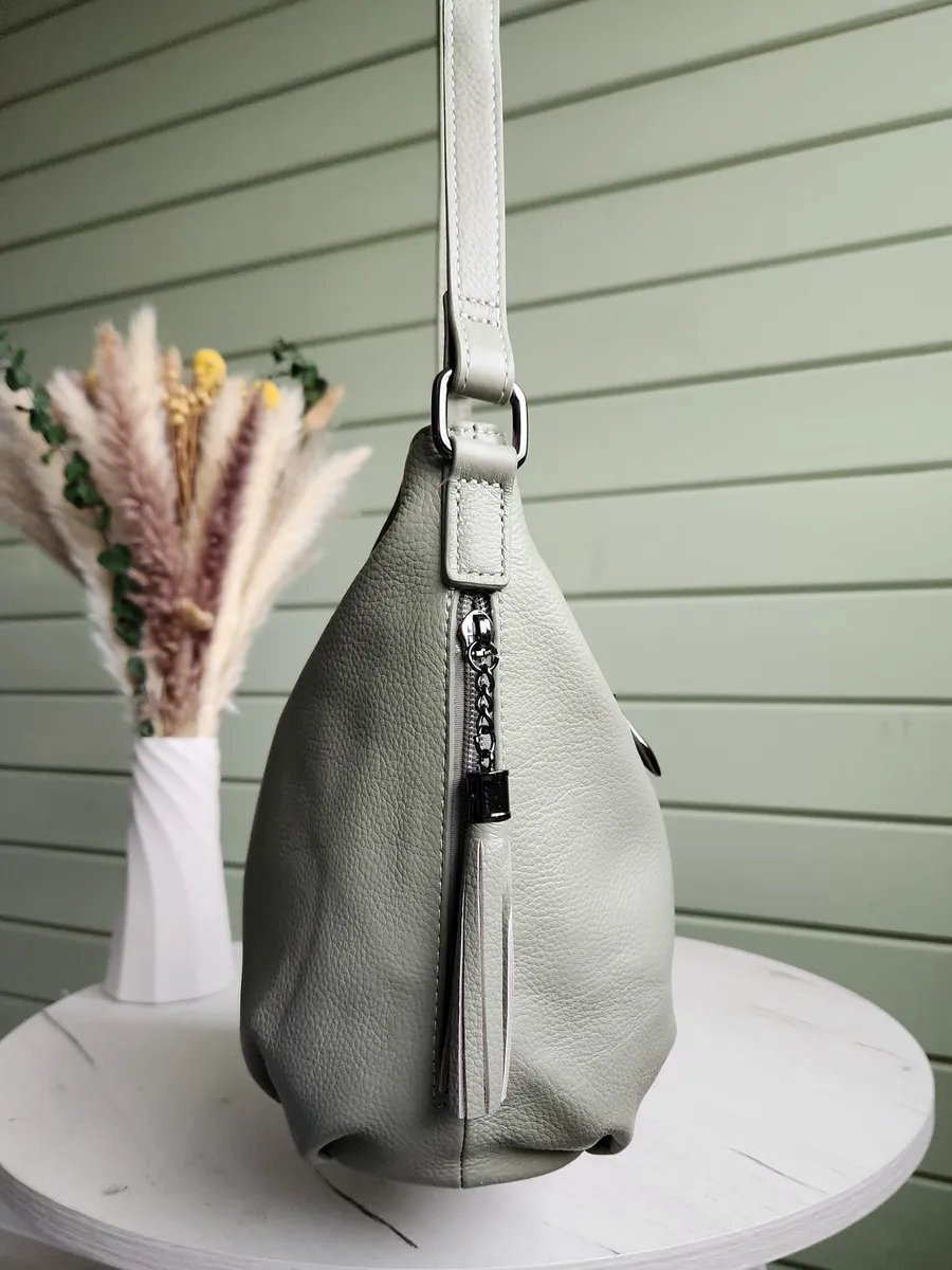 Сумка кросс-боди FEELBAGS натуральная кожа зеленый купить,NaN
