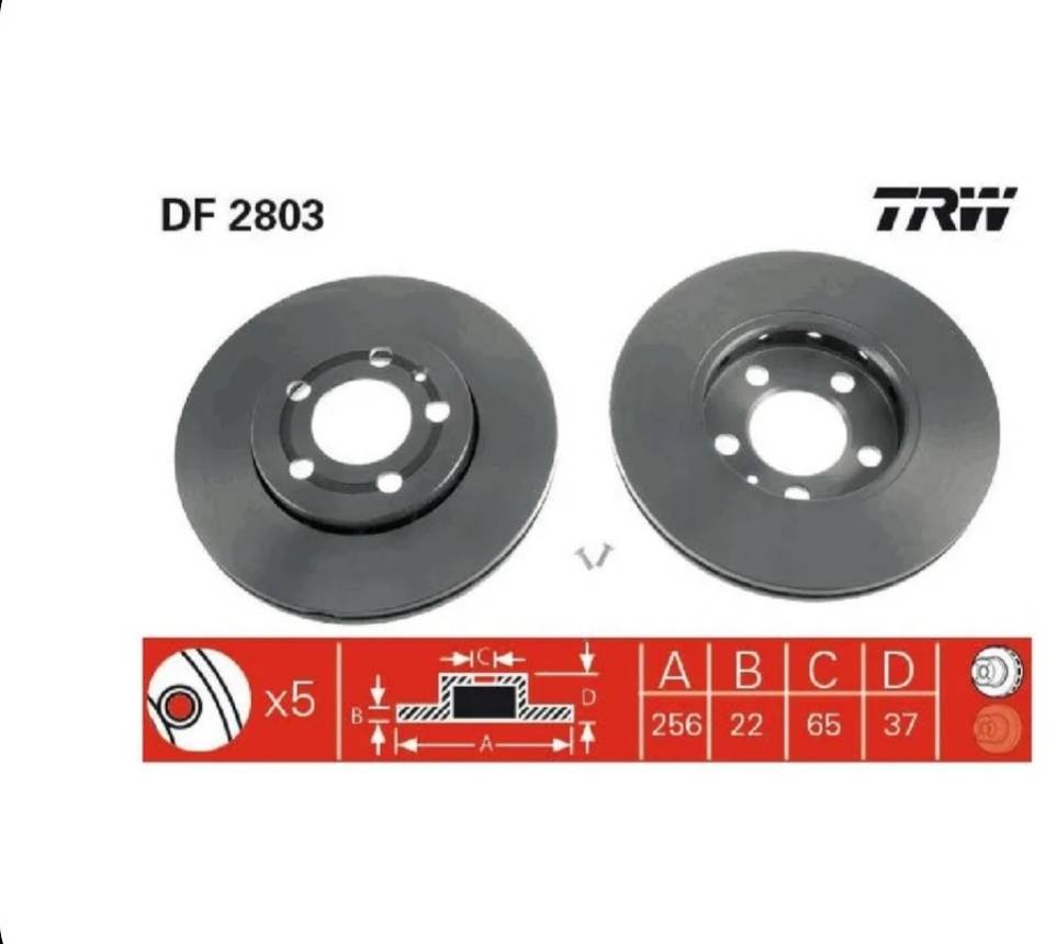 Диски TRW передние DF2803 купить,39300