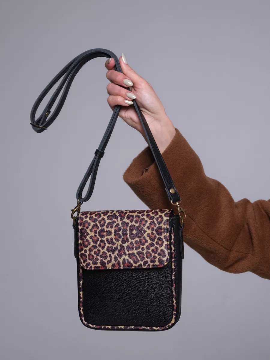 Сумка кросс-боди LC BAGS натуральная кожа коричневый купить,NaN