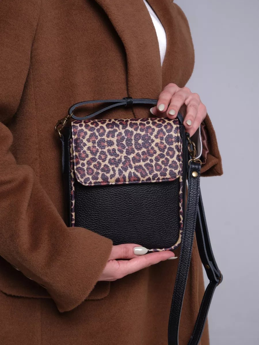 Сумка кросс-боди LC BAGS натуральная кожа коричневый купить,NaN