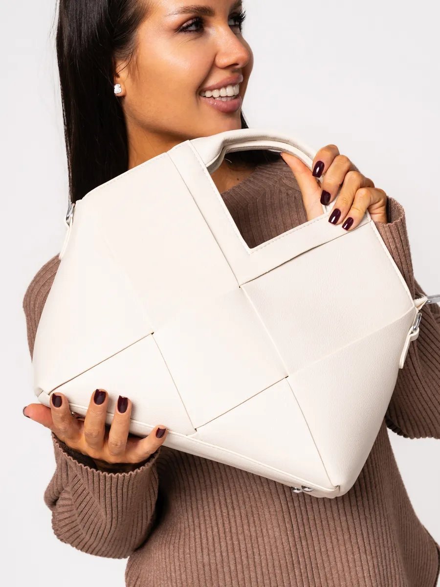 Сумка кросс-боди MiniBags экокожа белый купить,NaN
