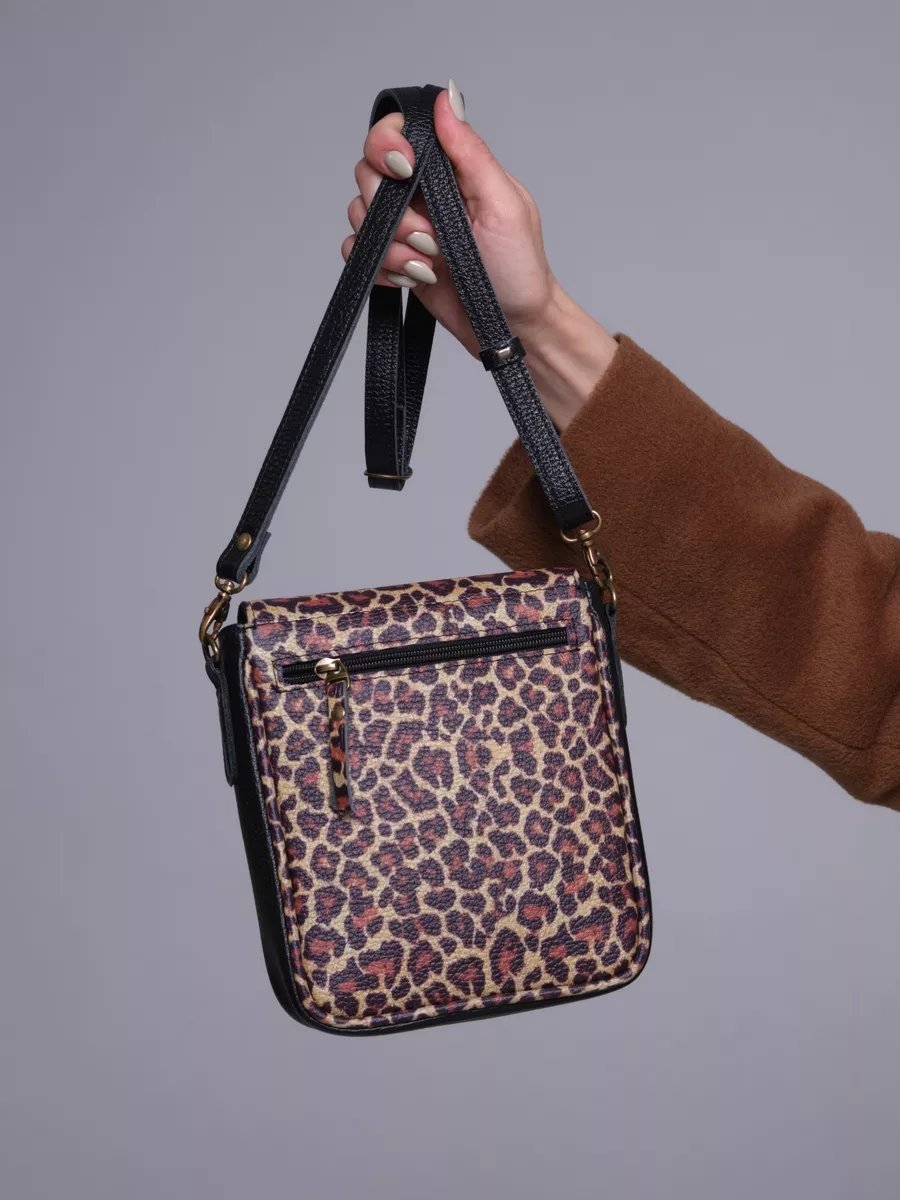 Сумка кросс-боди LC BAGS натуральная кожа коричневый купить,NaN