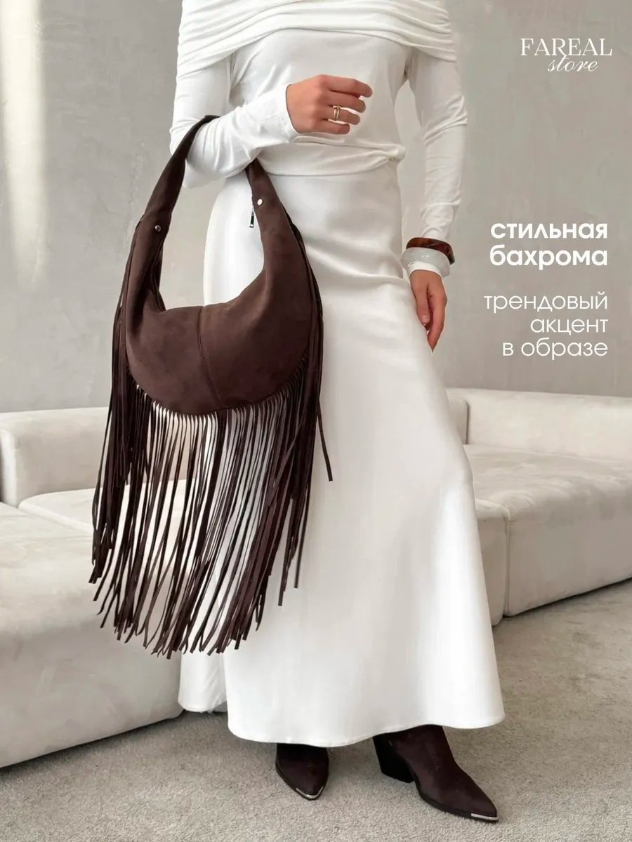 Мини-сумка FAREAL STORE текстиль коричневый купить,NaN