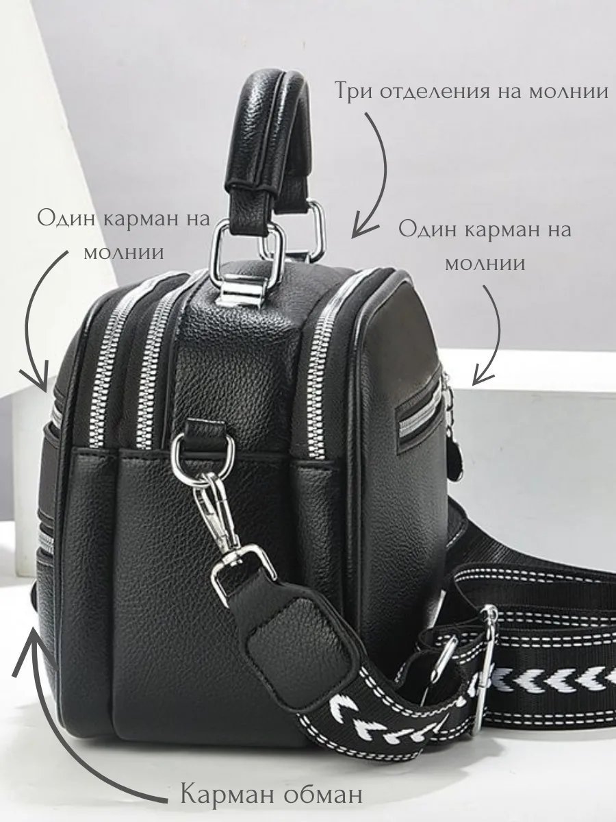 Сумка кросс-боди экокожа черный купить,NaN