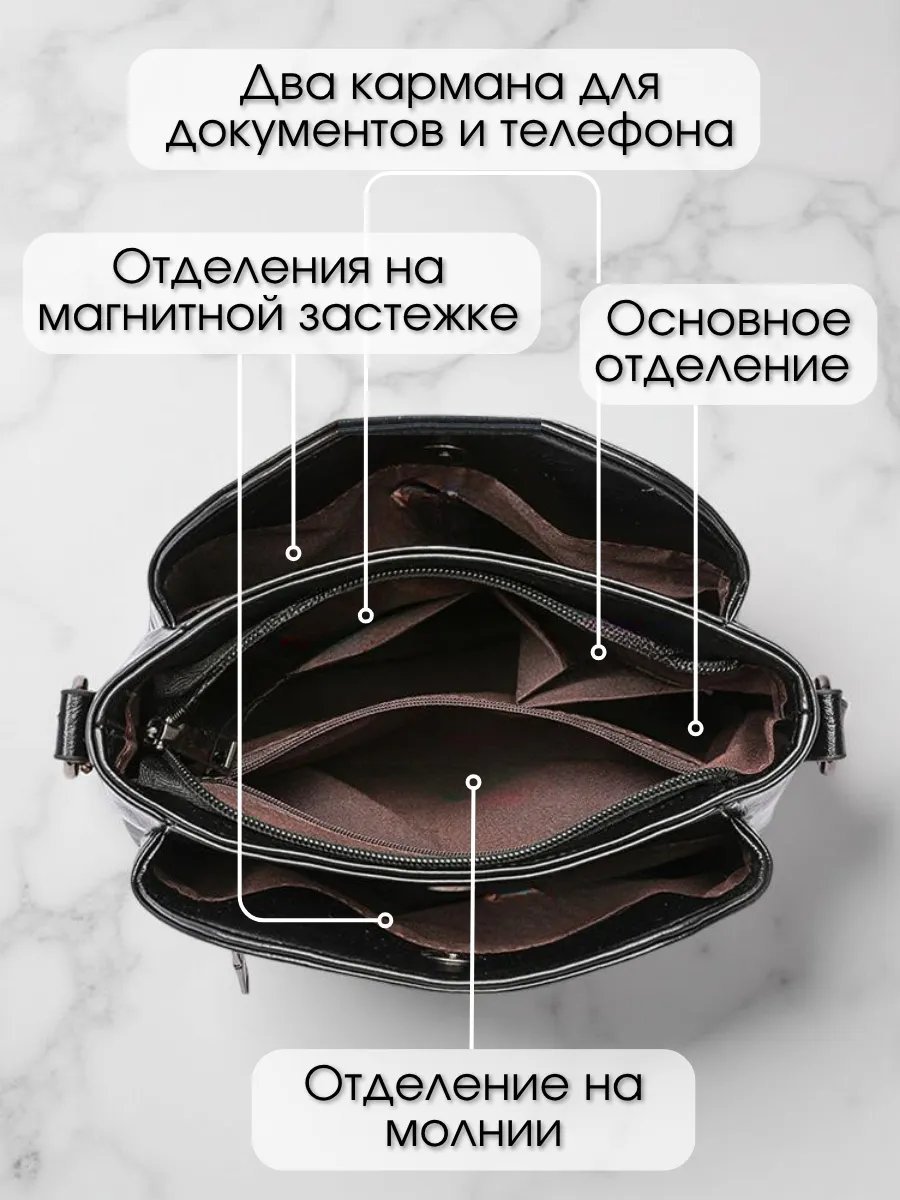 Сумка кросс-боди MUSHROOM экокожа черный купить,NaN