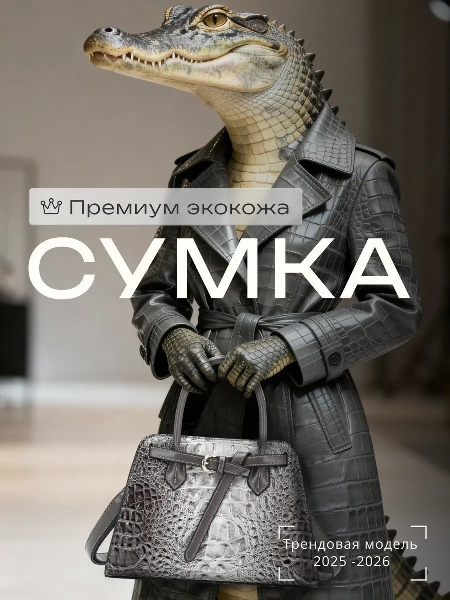 Сумка шоппер Personarum экокожа серый купить,NaN
