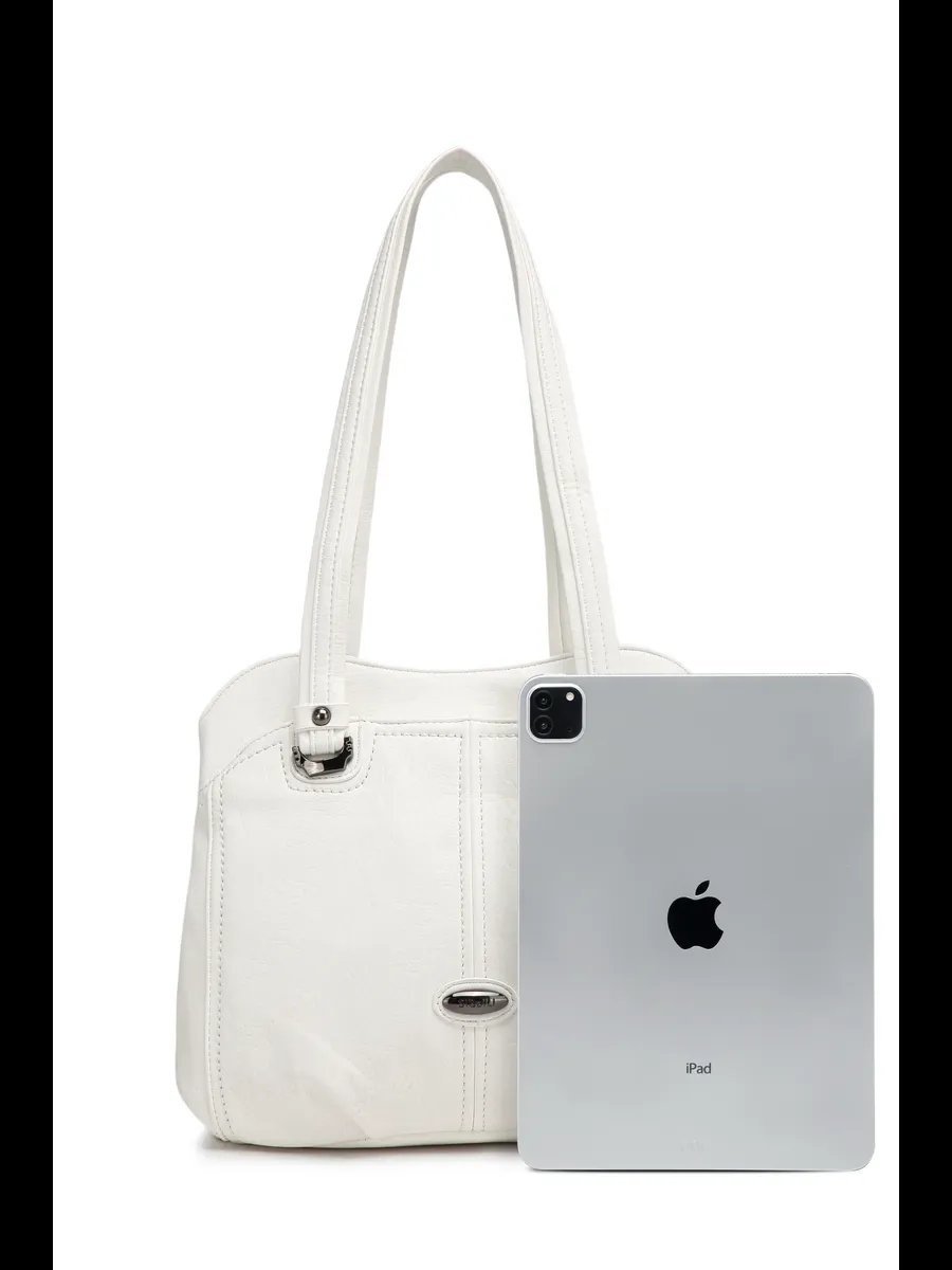 Сумка тоут MiniBags экокожа белый купить,NaN
