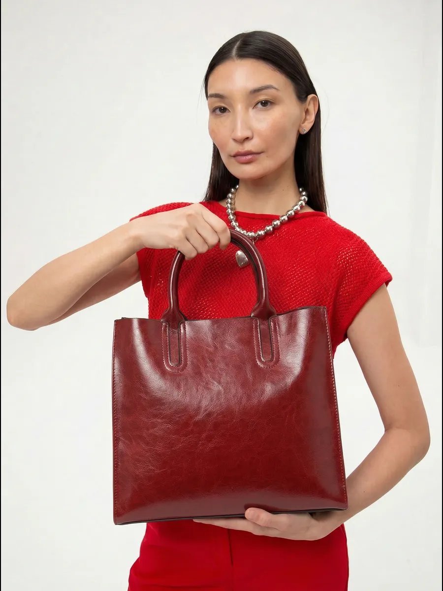 Сумка тоут Donna Daniella натуральная кожа красный купить,NaN