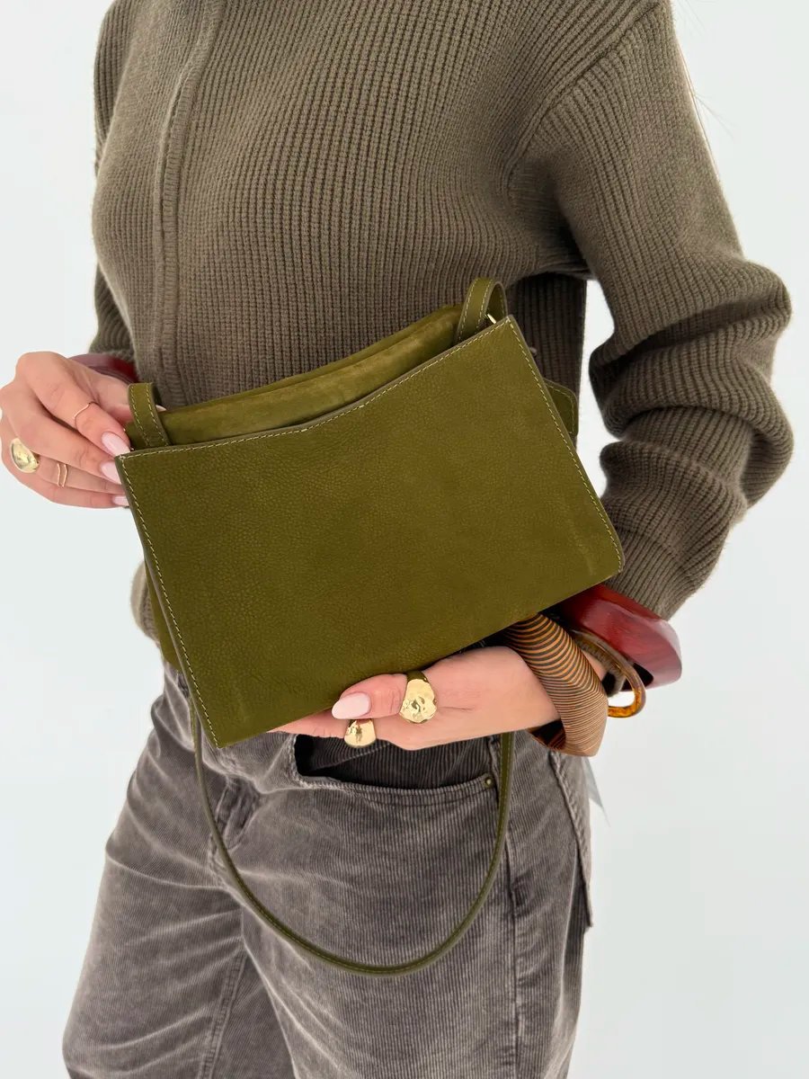 Сумка багет Sh-N текстиль зеленый купить,NaN