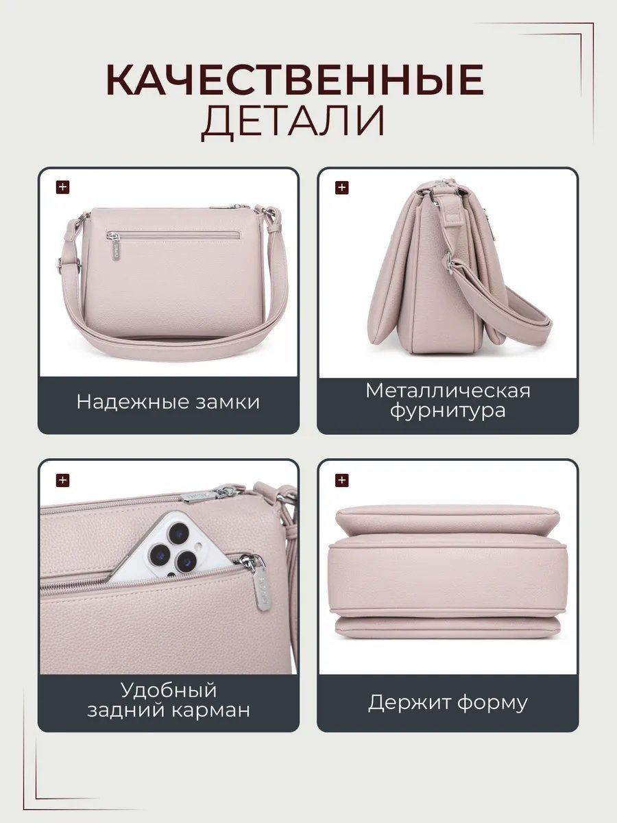 Сумка кросс-боди Риэль экокожа бежевый купить,NaN