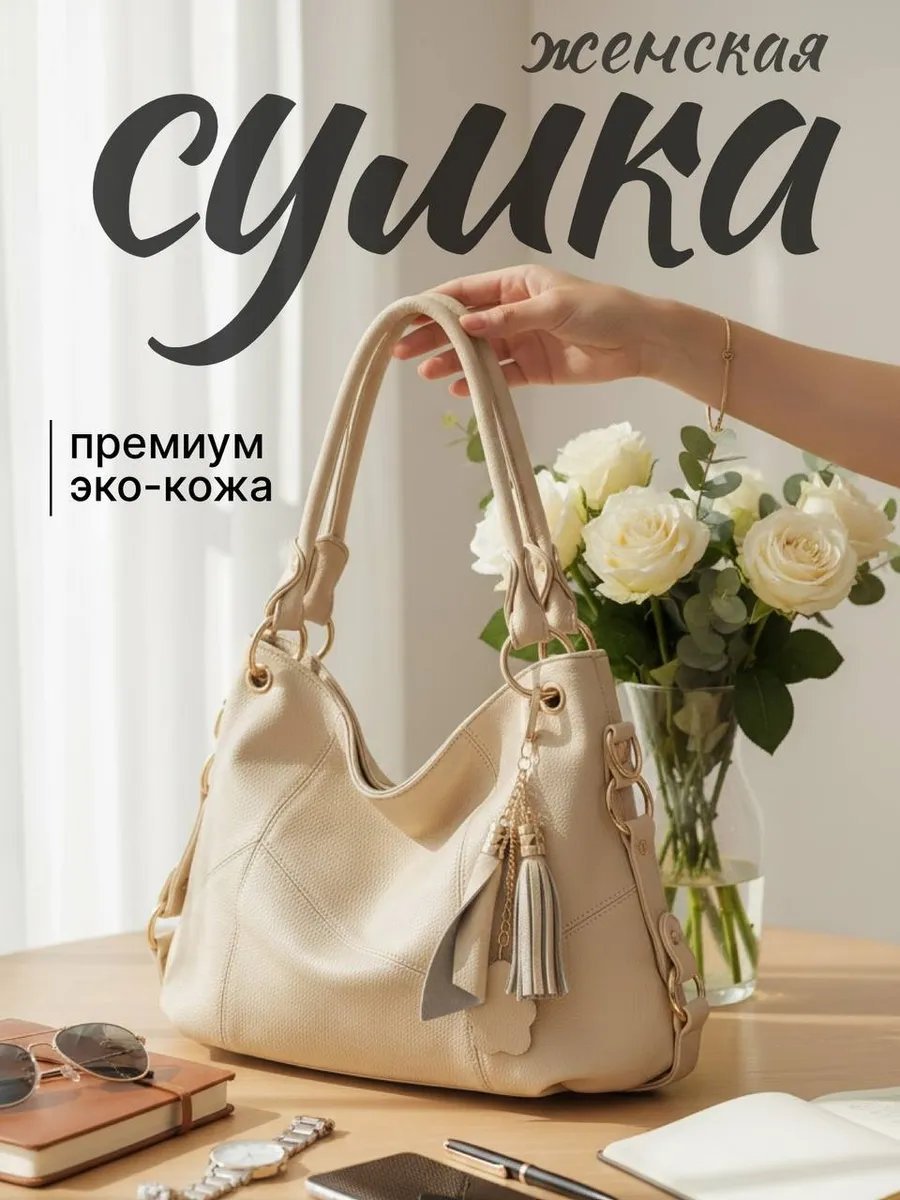 Сумка багет VetBerry экокожа бежевый купить,NaN