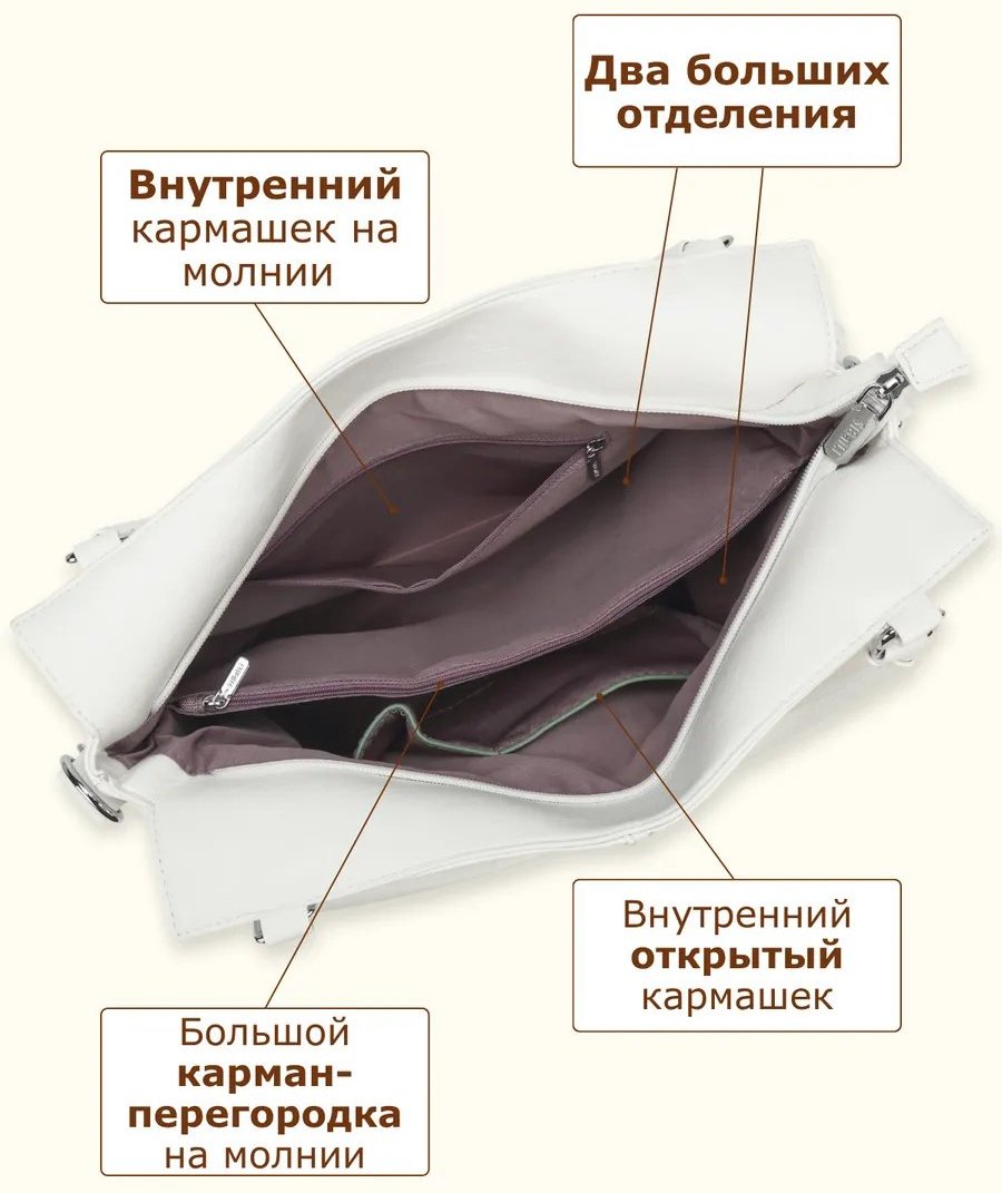Сумка кросс-боди Lee-Bags экокожа белый купить,NaN