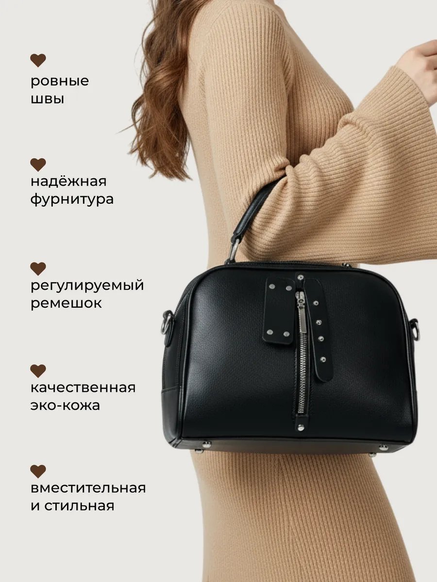 Сумка кросс-боди экокожа черный купить,NaN