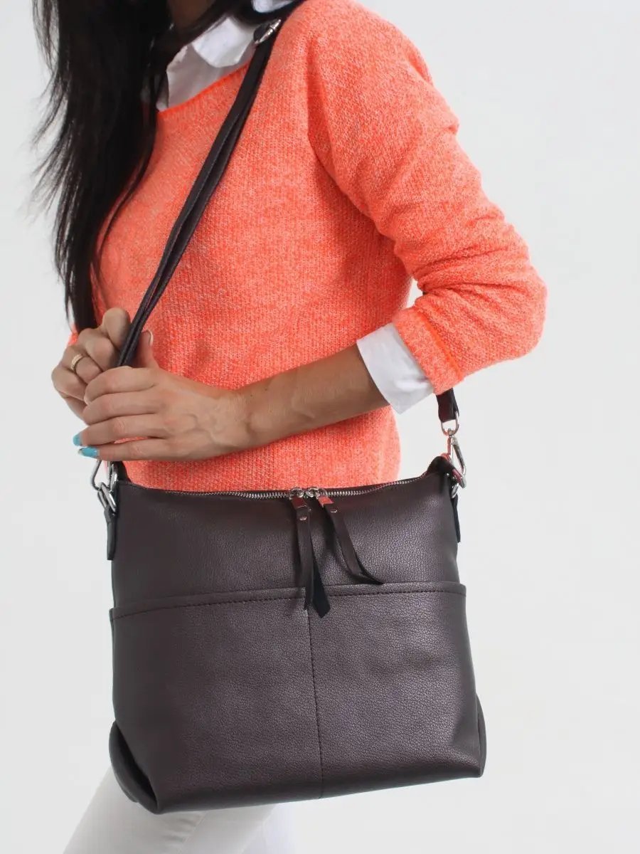 Клатч FoxesBag текстиль коричневый купить,NaN