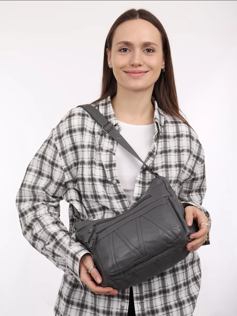 Сумка багет BELLA MADONA искусственная кожа серый купить,NaN