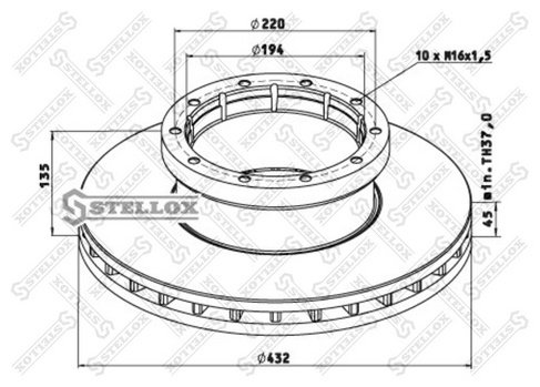 Диски Stellox передние 85-00753-SX