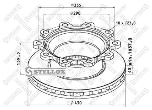 Диски Stellox передние 85-00809-SX