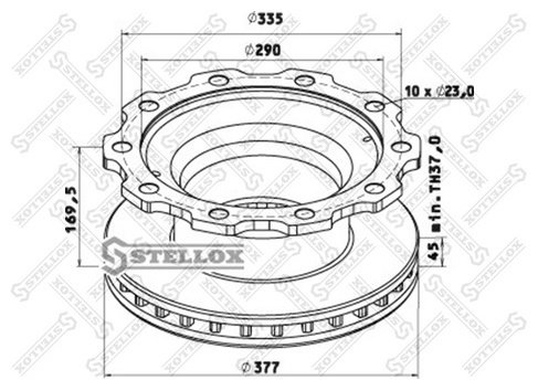 Диски Stellox передние 85-00806-SX