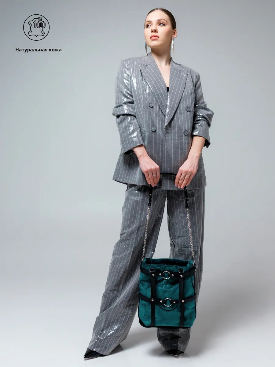 Сумка кросс-боди BECAUSE BAGS натуральная кожа зеленый купить,NaN