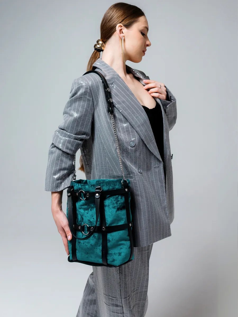 Сумка кросс-боди BECAUSE BAGS натуральная кожа зеленый купить,NaN