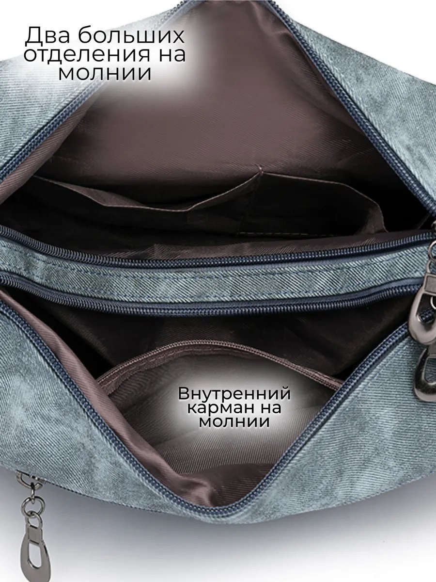 Мини-сумка ToteTrend экокожа синий купить,NaN