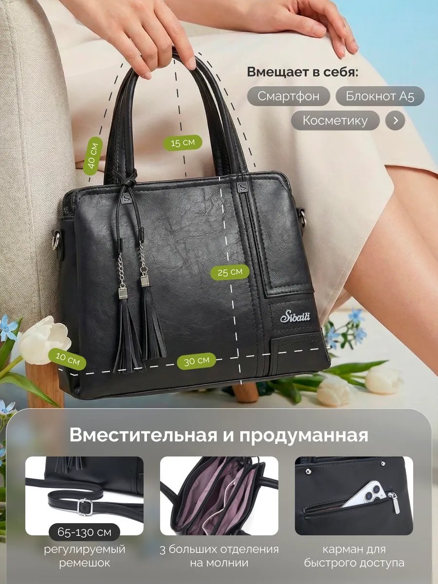 Сумка кросс-боди ЛАВКА СУМОК экокожа черный купить,NaN