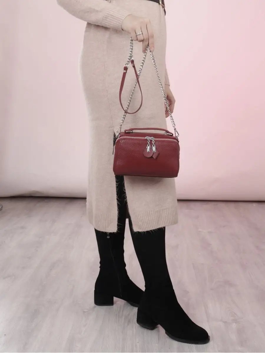 Мини-сумка FARFALLA ROSSO натуральная кожа красный купить,NaN