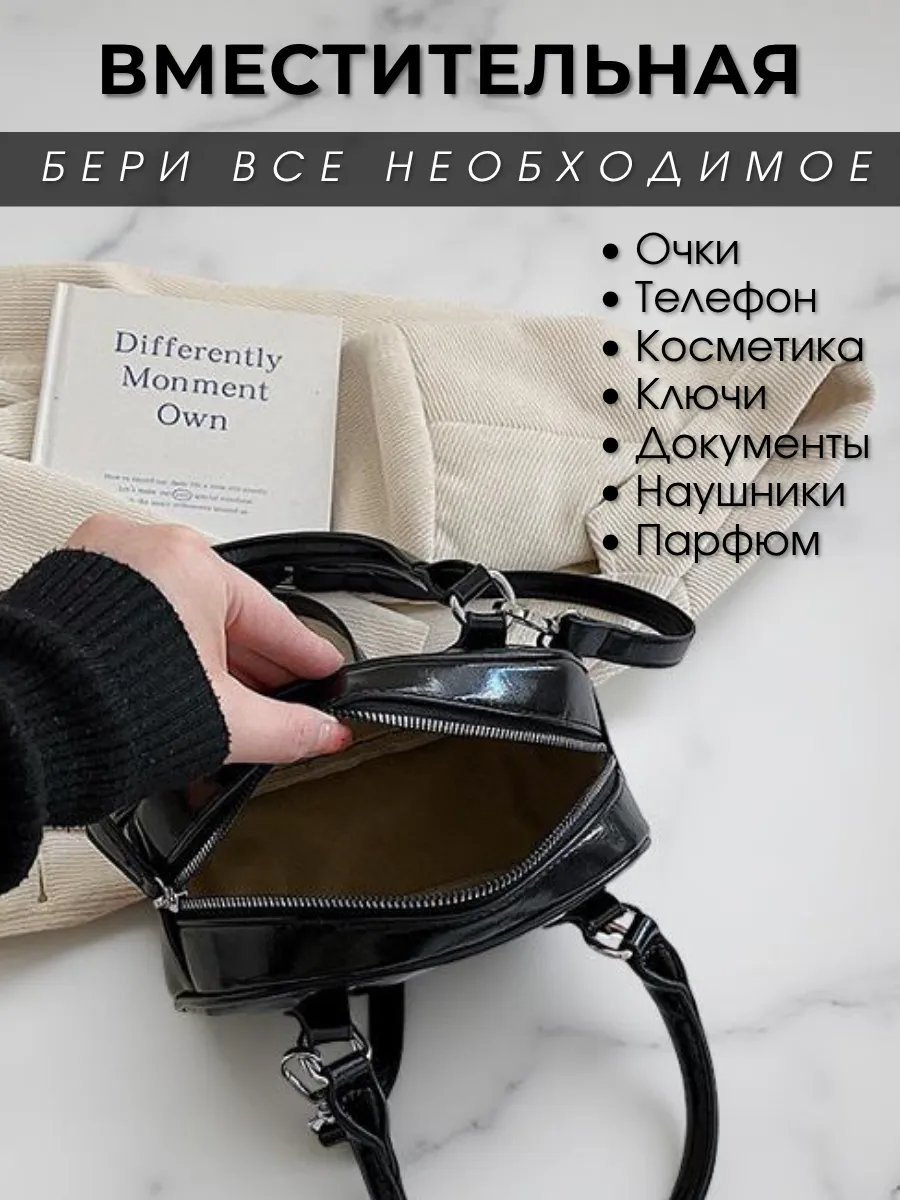 Сумка кросс-боди MUSHROOM экокожа черный купить,NaN
