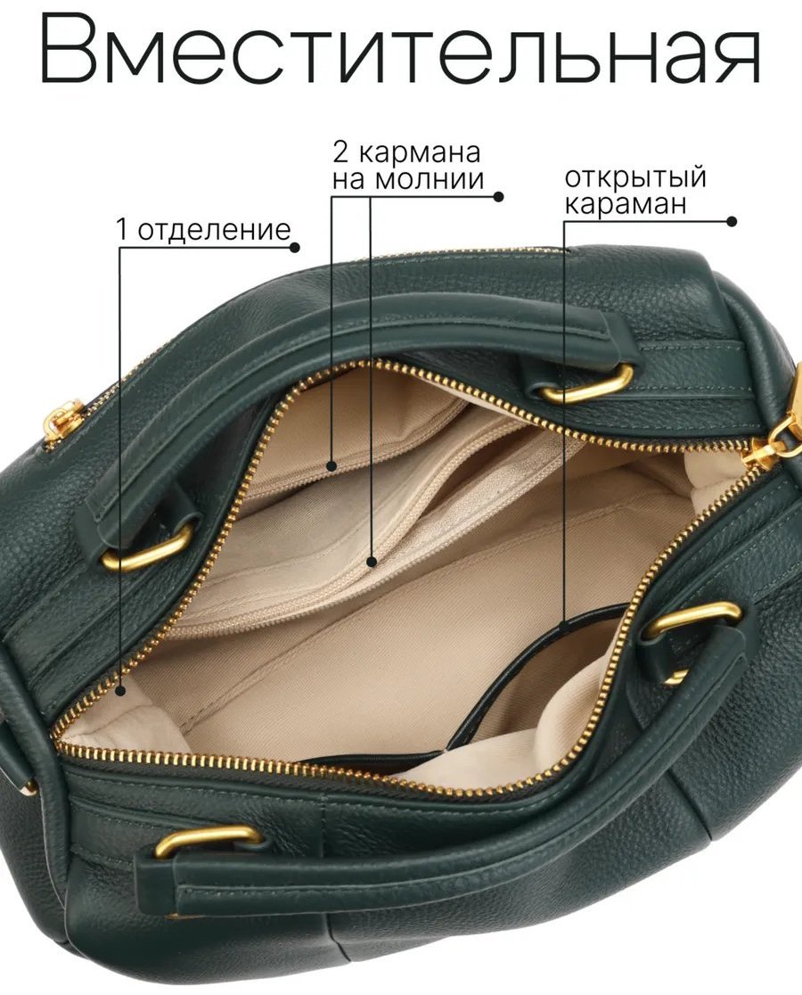 Сумка кросс-боди Lee-Bags натуральная кожа зеленый купить,NaN
