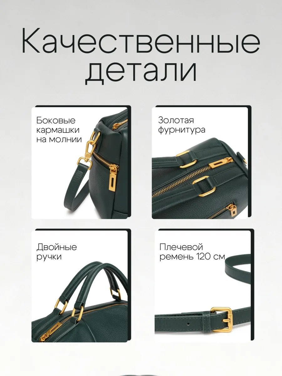 Сумка кросс-боди Lee-Bags натуральная кожа зеленый купить,NaN