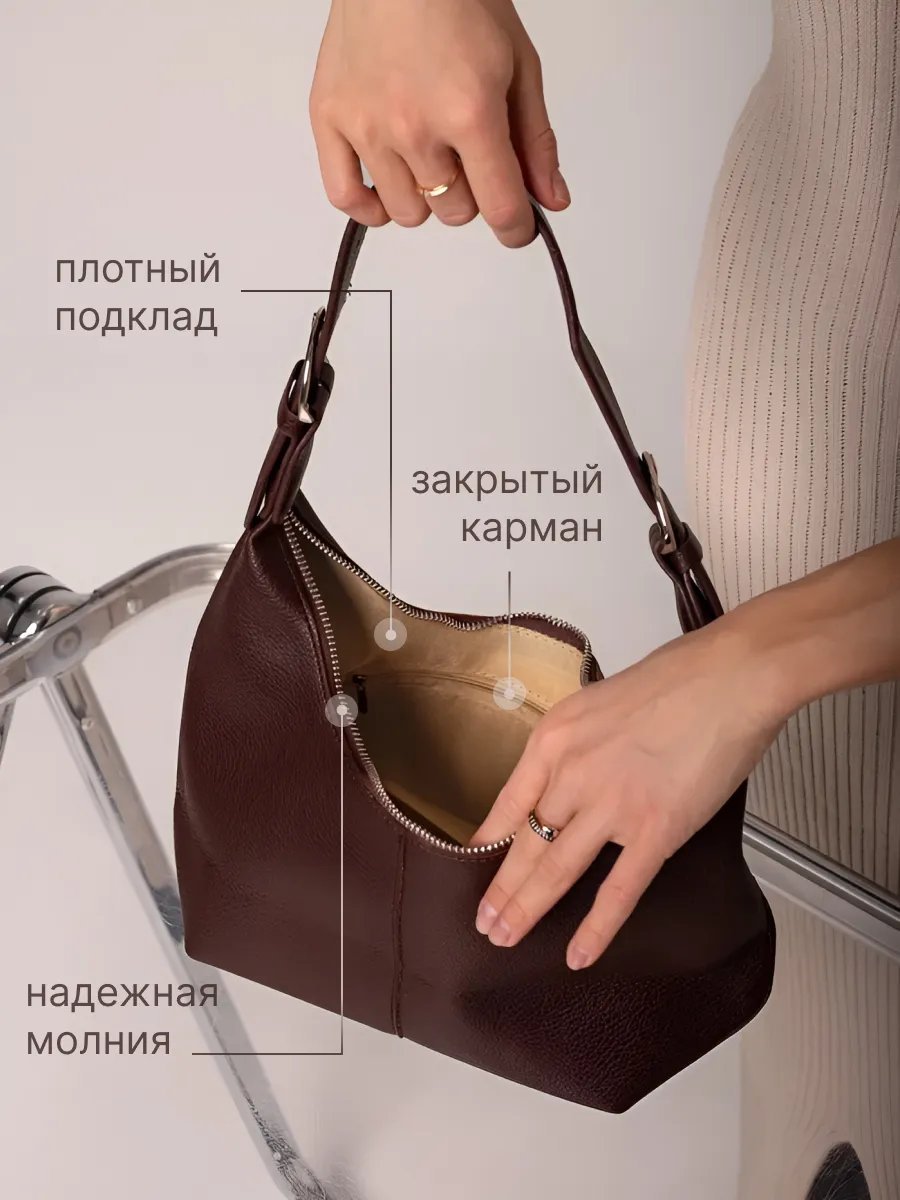 Сумка багет SoVkusom экокожа коричневый купить,NaN