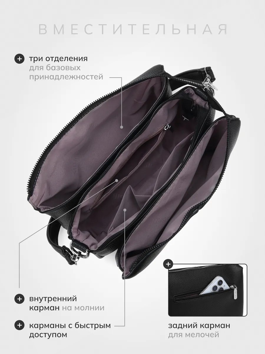 Сумка кросс-боди ЛАВКА СУМОК экокожа черный купить,NaN
